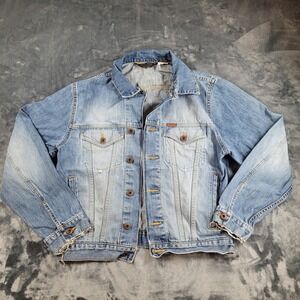 Vintage Polo Jeans Co. Ralph Lauren Denim Trucker Jacket Small Distressed Grunge